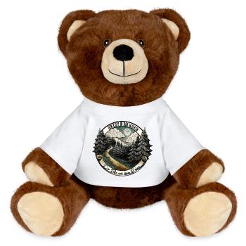 Envie de voyager : Nous suivons le chemin – Nature & Aventure - Nounours RecycelBär® marron - blanc - Devant