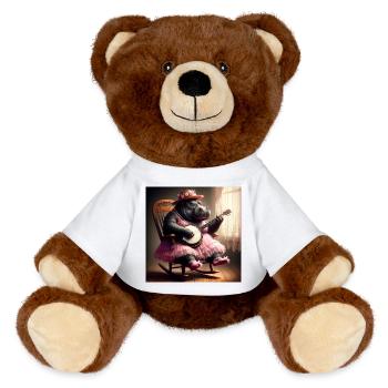 Nilpferd Banjo - MiniFeet® RecycelBär® Braun - Weiß - Vorne