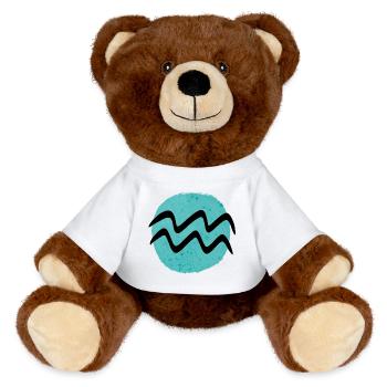 Sternzeichen Wassermann - MiniFeet® RecycelBär® Braun - Weiß - Vorne