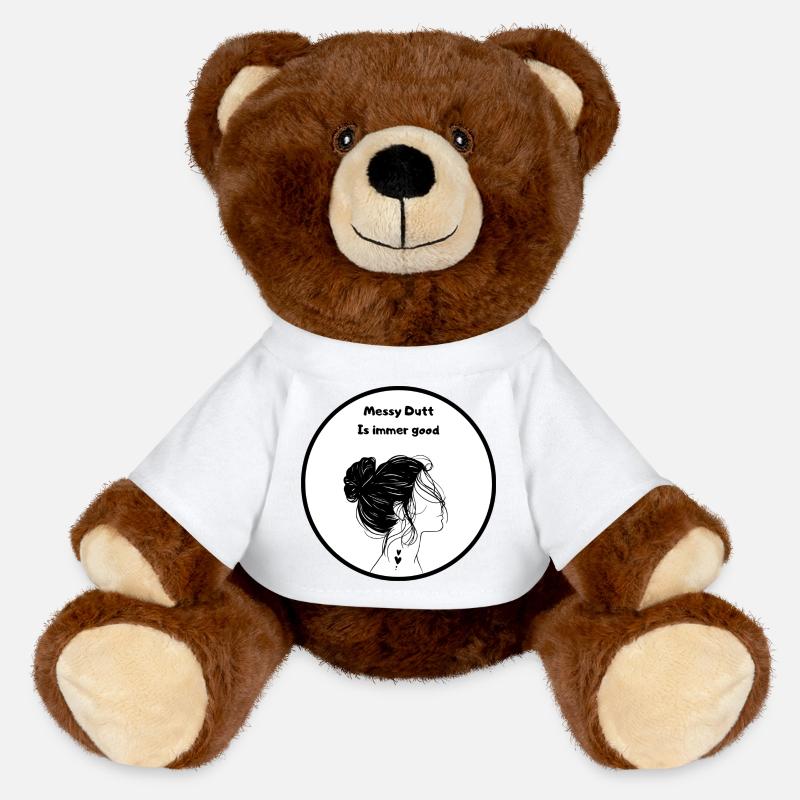 Messy bun is always good - MiniFeet® RecycelBär® Teddy Bear Brown - white