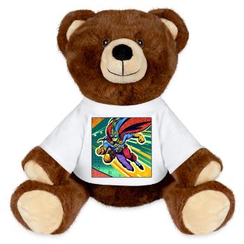 Superhero - MiniFeet® RecycelBär® Teddy Bear Brown - white - Front