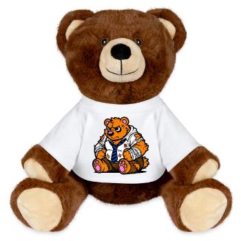 Ours de bureau - Nounours RecycelBär® marron - blanc - Devant