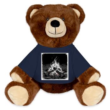 Magical moments around the campfire: warmth, stories - MiniFeet® RecycelBär® Teddy Bear Brown - french navy - Front