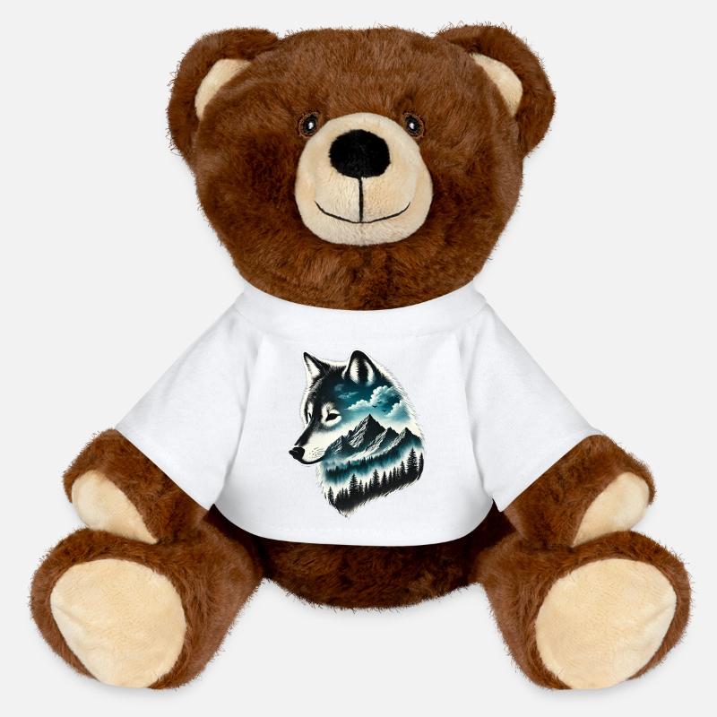 loup - MiniFeet® RecycelBär® Teddy Bear Brown - white