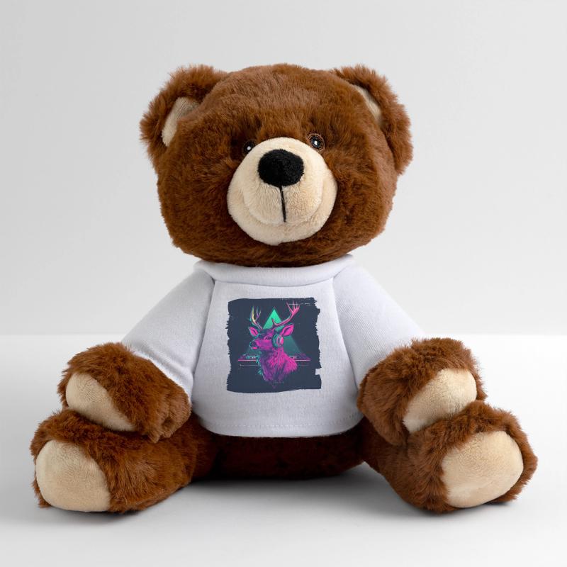 Neon DJ Hirsch – Funny Party Hirsch MiniFeet® RecycelBär® Braun