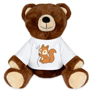 Écureuil blotti contre lui - Nounours RecycelBär® marron - blanc - Devant