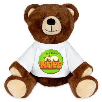 Cat Don't feel like it - not today - MiniFeet® RecycelBär® Teddy Bear Brown - white - Front