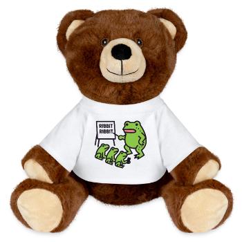 Froschunterricht mit Ribbit-Phrase - MiniFeet® RecycelBär® Braun - Weiß - Vorne