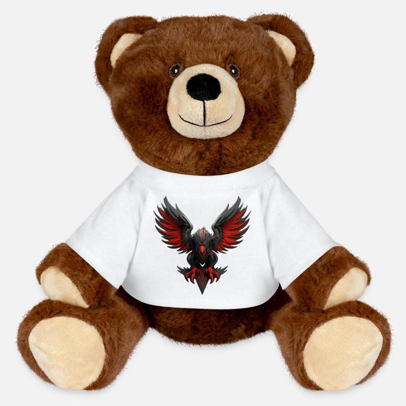 Dark Mythic Eagle Emblem - MiniFeet® RecycelBär® Teddy Bear Brown - white