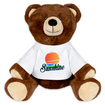 Tropical "Summer" lettering - summer design - MiniFeet® RecycelBär® Teddy Bear Brown - white - Front