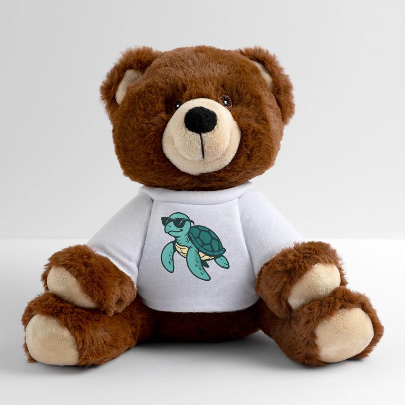 Cool turtle with sunglasses MiniFeet® RecycelBär® Teddy Bear Brown