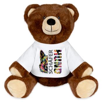 Bunter  Schäferhund - MiniFeet® RecycelBär® Braun - Weiß - Vorne