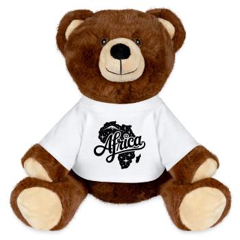 Afrika - Souvenir-Design - MiniFeet® RecycelBär® Braun - Weiß - Vorne
