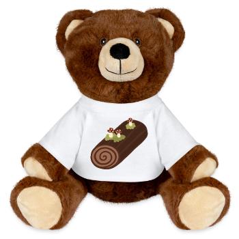 Bûche De Noël - MiniFeet® RecycelBär® Braun - Weiß - Vorne