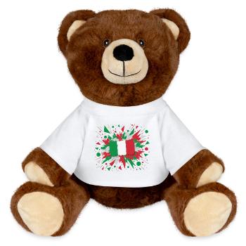 Impression d’art drapeau italien - Nounours RecycelBär® marron - blanc - Devant
