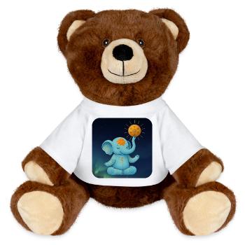 Yoga éléphant avec Handpan Sun - Nounours RecycelBär® marron - blanc - Devant