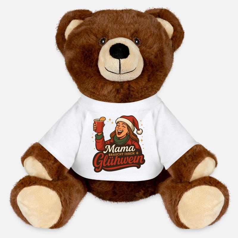 Mom needs her mulled wine - MiniFeet® RecycelBär® Teddy Bear Brown - white
