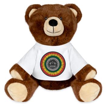 Conception de bijoux du zodiaque rastafari - Nounours RecycelBär® marron - blanc - Devant