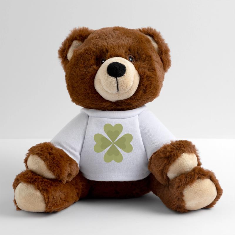 Four-Leaf Clover Pattern Design MiniFeet® RecycelBär® Teddy Bear Brown