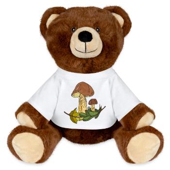 Pilze - MiniFeet® RecycelBär® Braun - Weiß - Vorne