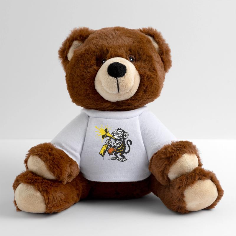 Expressive monkey with megaphone MiniFeet® RecycelBär® Teddy Bear Brown