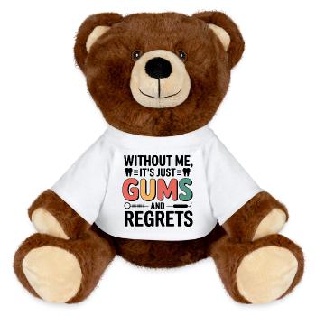 Dental Lab Technician Crown Art  - MiniFeet® RecycelBär® Teddy Bear Brown - white - Front