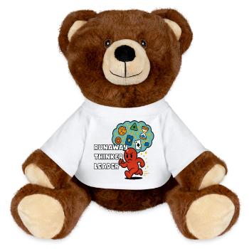 Ausreißerischer Denker - MiniFeet® RecycelBär® Braun - Weiß - Vorne