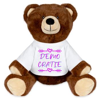 démocratie - Nounours RecycelBär® marron - blanc - Devant