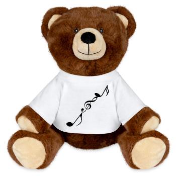 Musical notes - MiniFeet® RecycelBär® Teddy Bear Brown - white - Front