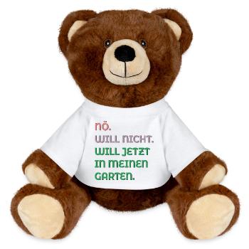 PRIORITÄTEN SETZEN HOBBY GARTEN - MiniFeet® RecycelBär® Braun - Weiß - Vorne