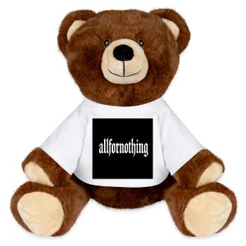 Allfornothing Gothic Wordmark - MiniFeet® RecycelBär® Teddy Bear Brown - white - Front