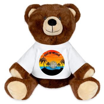Gulf of Mexico Sunset Palm - MiniFeet® RecycelBär® Teddy Bear Brown - white - Front
