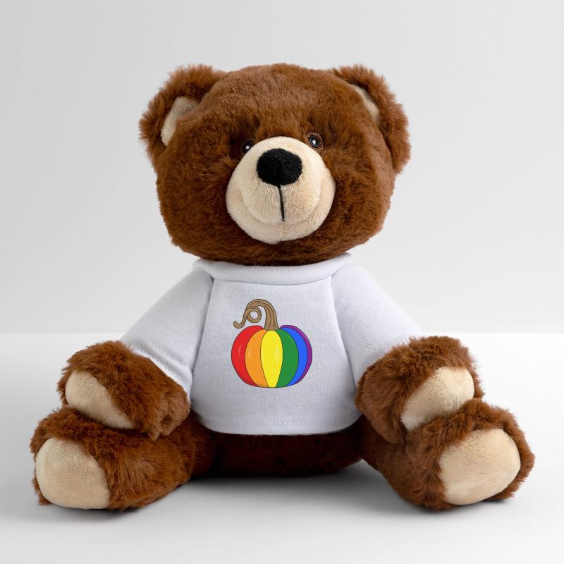 Rainbow Pumpkin PopArt MiniFeet® RecycelBär® Teddy Bear Brown
