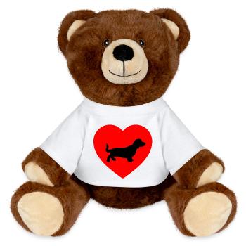 Dachshund - MiniFeet® RecycelBär® Teddy Bear Brown - white - Front