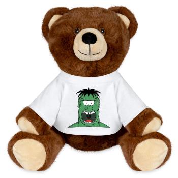 Screaming monstrous creature - MiniFeet® RecycelBär® Teddy Bear Brown - white - Front