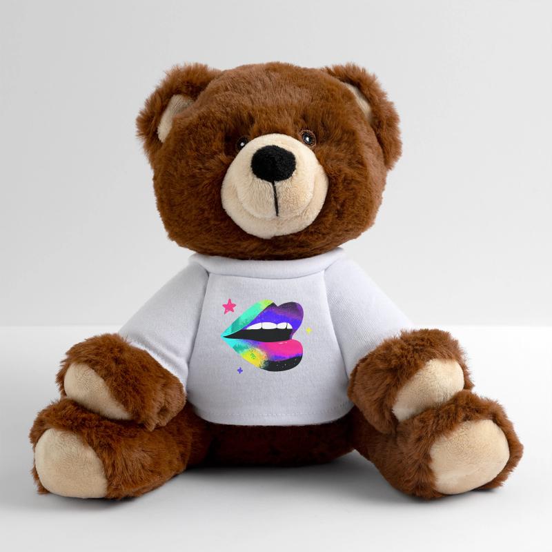 Prismatic Rainbow Lips Pop Art MiniFeet® RecycelBär® Teddy Bear Brown