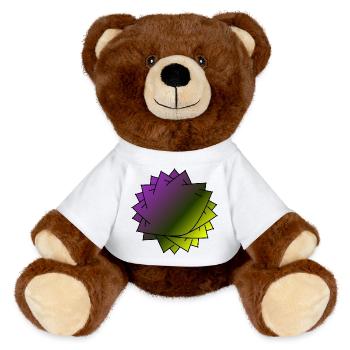 Spirale de feuilles dégradée - Nounours RecycelBär® marron - blanc - Devant