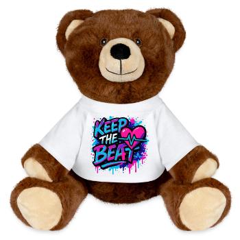 Keep the Beat – Music Design with Rhythm Feeling - MiniFeet® RecycelBär® Teddy Bear Brown - white - Front