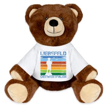 Liebefeld ❤ Leineweber - Nounours RecycelBär® marron - blanc - Devant