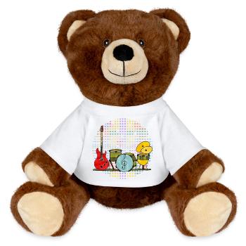 Musikinstrumente - MiniFeet® RecycelBär® Braun - Weiß - Vorne