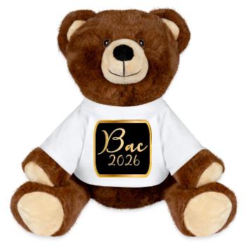 France Lycée BAC 2026 - Nounours RecycelBär® marron - blanc - Devant