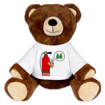 ATTENTION FEU DE SAPIN DE NOËL - Nounours RecycelBär® marron - blanc - Devant