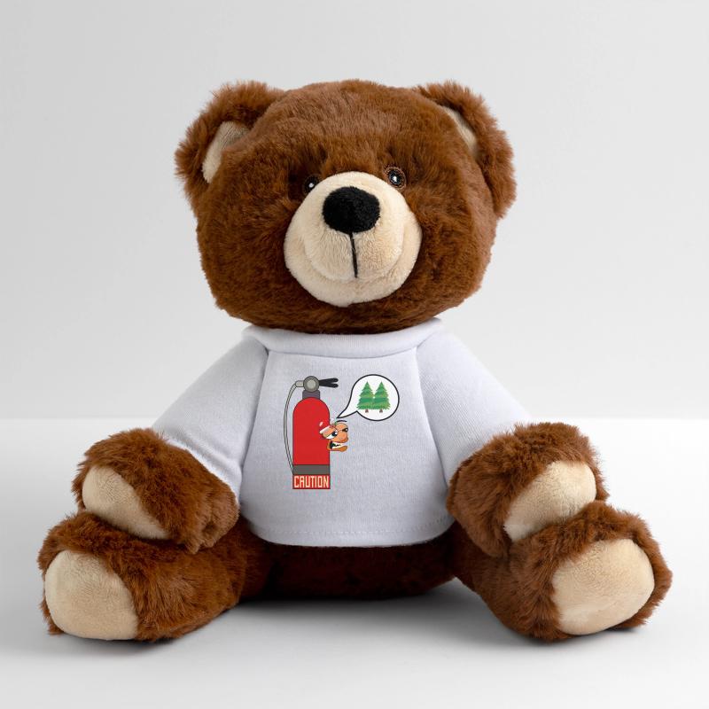CAUTION CHRISTMAS TREE FIRE MiniFeet® RecycelBär® Teddy Bear Brown