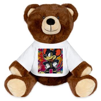 Graffiti Souristenu dans le style de la rue - Nounours RecycelBär® marron - blanc - Devant