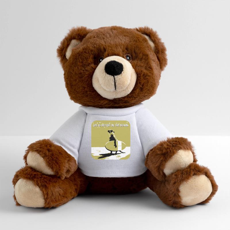Sympa suricate avec planche de surf Nounours RecycelBär® marron