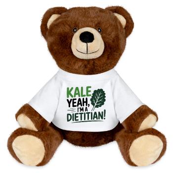 KALE YEAH, ICH BIN ERNÄHRUNGSBERATERIN Ernährungsexpertin - MiniFeet® RecycelBär® Braun - Weiß - Vorne