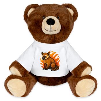 Flammender Nasenbär - MiniFeet® RecycelBär® Braun - Weiß - Vorne