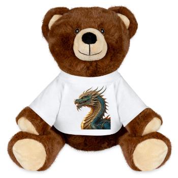 The Dragon - MiniFeet® RecycelBär® Teddy Bear Brown - white - Front