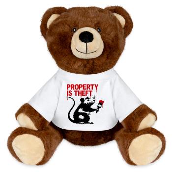 Red Graffiti Quote Print - MiniFeet® RecycelBär® Teddy Bear Brown - white - Front