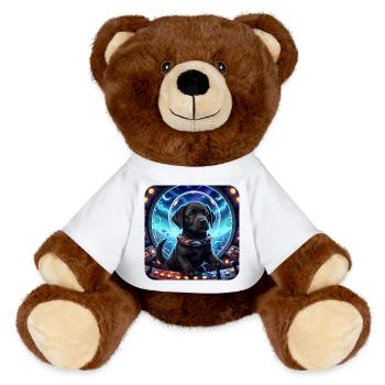Cosmic Pup dans le cockpit spatial - Nounours RecycelBär® marron - blanc - Devant